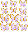 Purple & Gold Butterflies (12 pack)