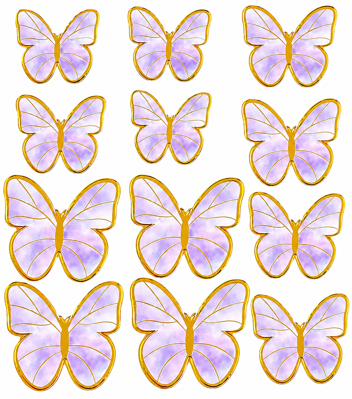 Purple & Gold Butterflies (12 pack)
