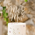 Mr & Mrs Wooden Cake Topper Small