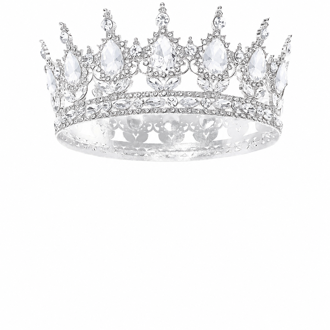 Large Crown Silver cake topper