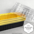 FOIL BAKING CUP WITH LID | RECTANGLE | BLACK | 5 PACK