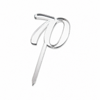CAKE CRAFT | #70 | 3.5CM | SILVER MIRROR | ACRYLIC CUPCAKE TOPPER | 12 PACK
