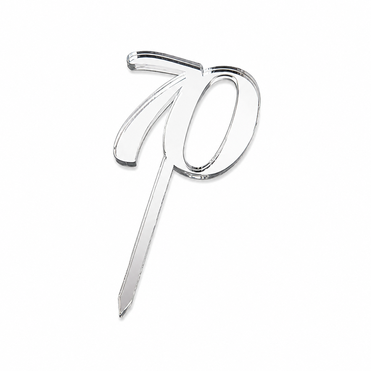 CAKE CRAFT | #70 | 3.5CM | SILVER MIRROR | ACRYLIC CUPCAKE TOPPER | 12 PACK