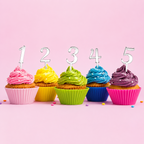 CAKE CRAFT | #21 | 3.5CM | SILVER MIRROR | ACRYLIC CUPCAKE TOPPER | 12 PACK