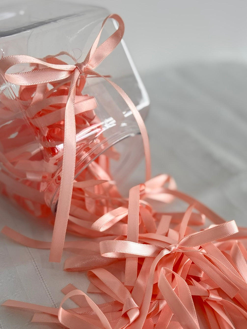 Peach pink vintage long ribbons