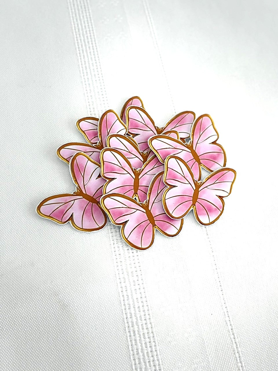 Pink & Gold Butterflies (12 pack)