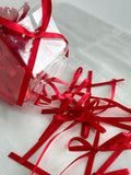 Red vintage long ribbons