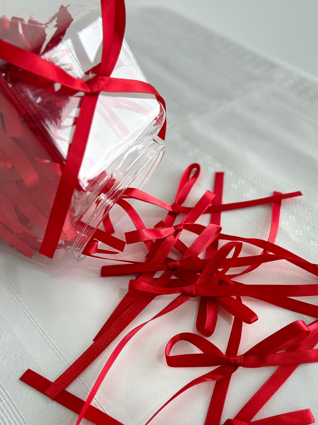 Red vintage long ribbons