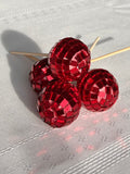 Red Disco Deco Balls Each