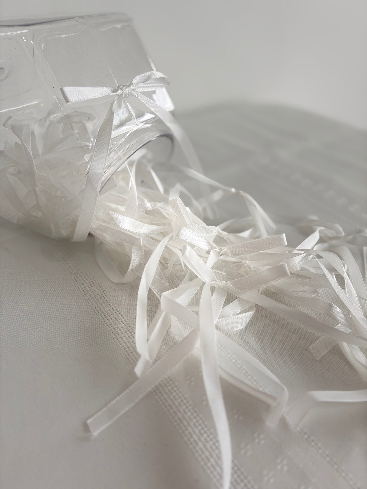 White vintage long ribbons
