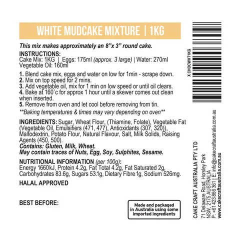 WHITE CHOCOLATE MUD MIX | 1KG